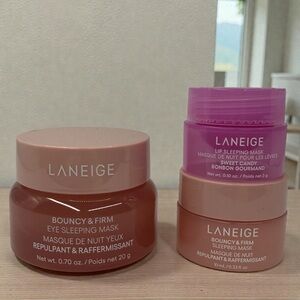 LANEIGE Plump & Hydrate Set Bouncy & Firm Eye Sleeping Mask + Face & Lip Minis